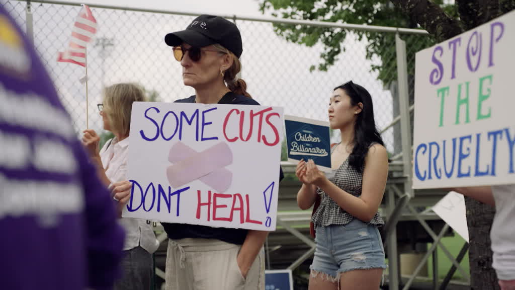 Protest against Trump's spending bill